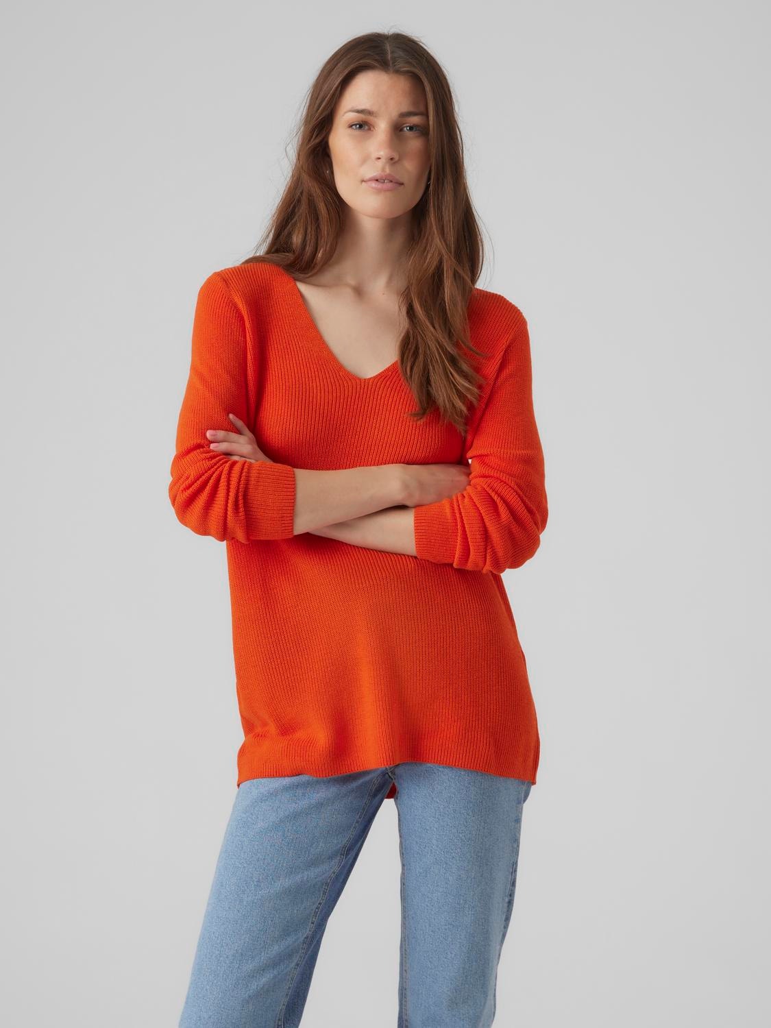 Knitted pullover | Dark Orange | Vero