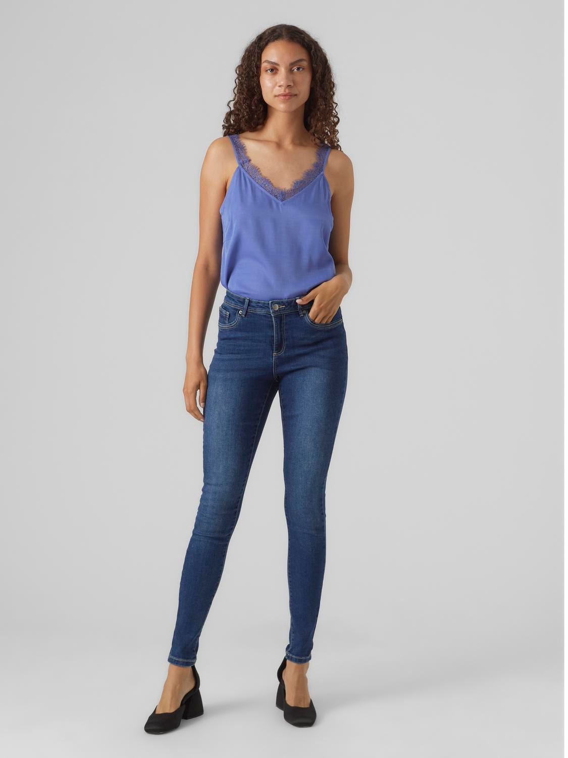 Vero Moda VMTANYA Skinny Fit Jeans -Dark Blue Denim - 10291106