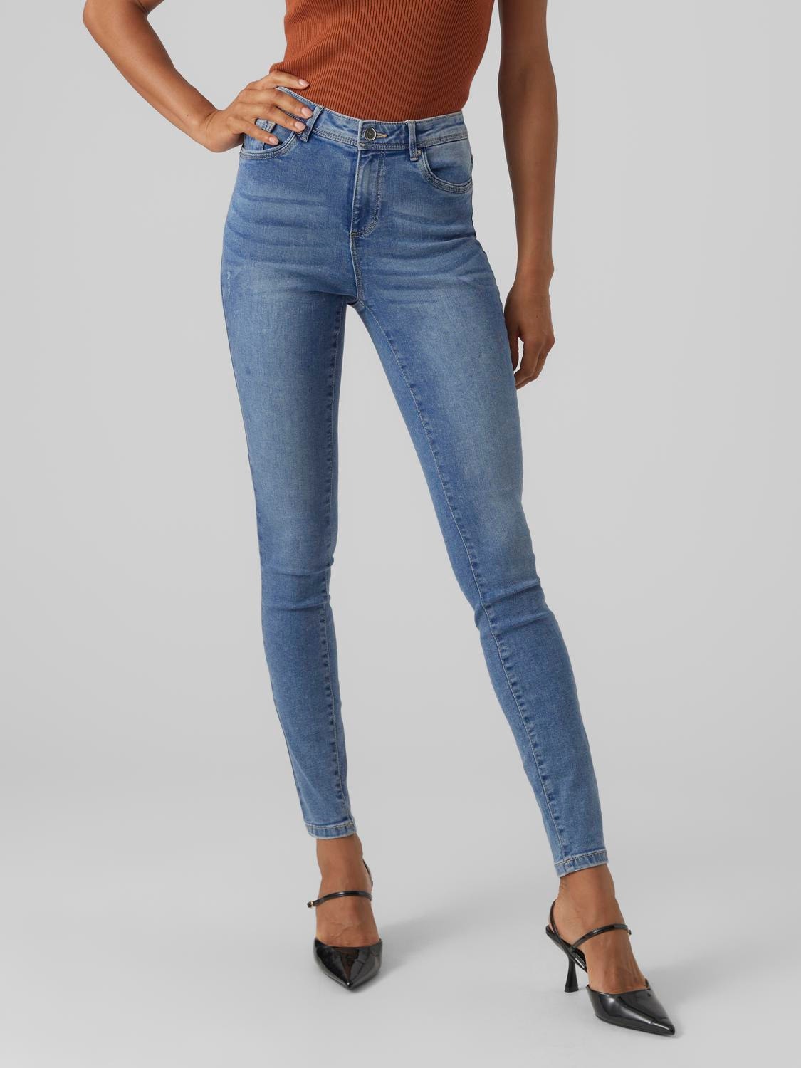 Vero Moda VMTANYA Mid rise Skinny fit Jeans -Medium Blue Denim - 10291108