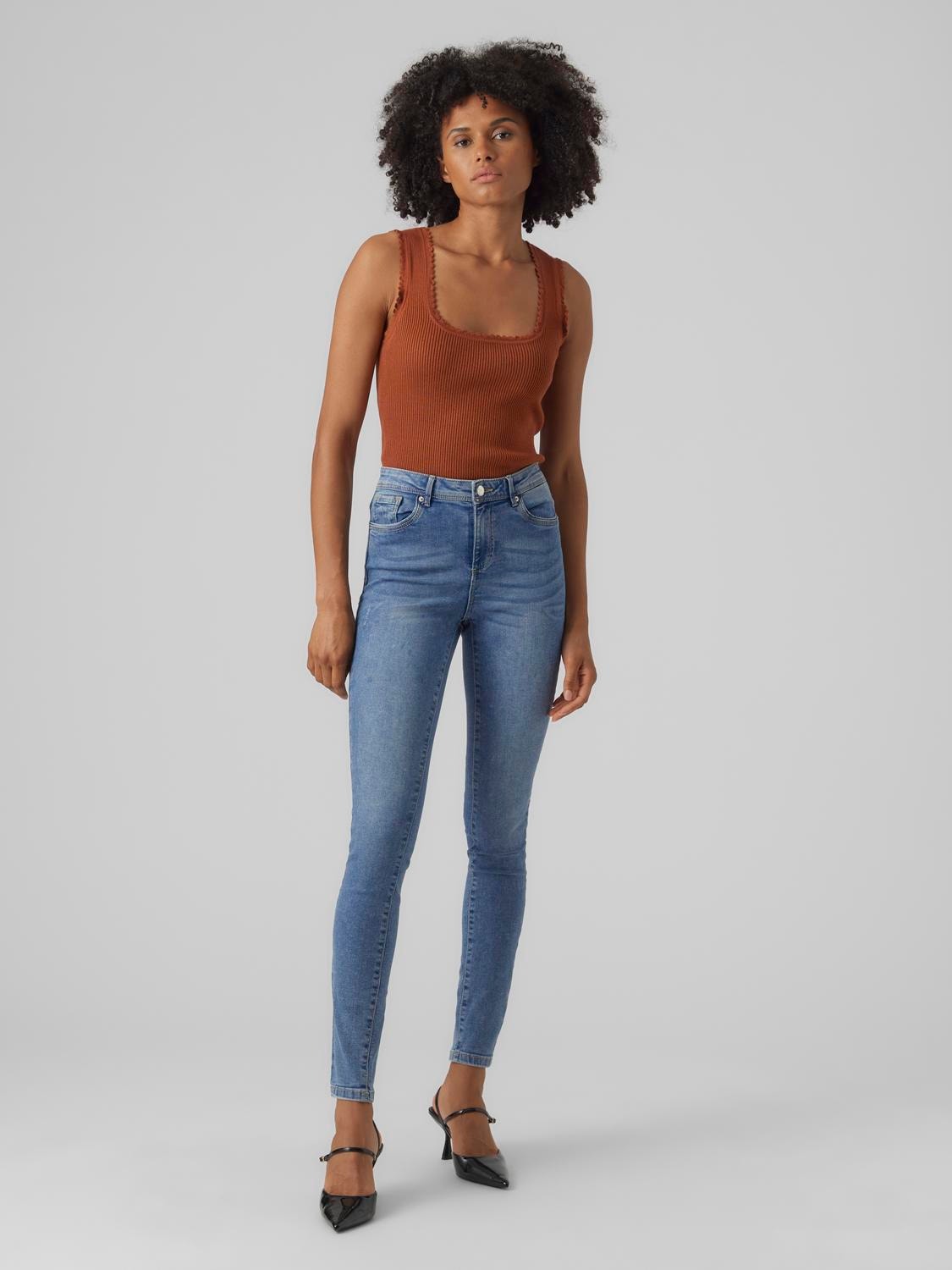 Vero Moda VMTANYA Taille moyenne Skinny Fit Jeans -Medium Blue Denim - 10291108