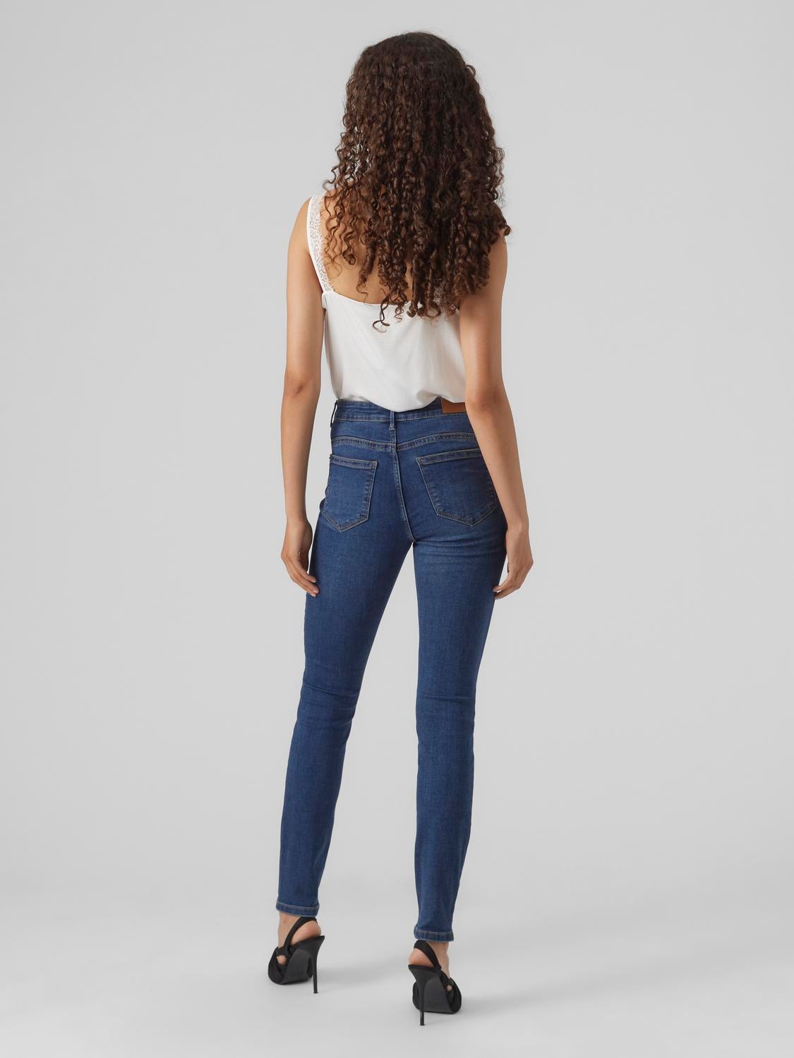 Vero Moda VMALIA Vita media Slim Fit Jeans -Dark Blue Denim - 10291109
