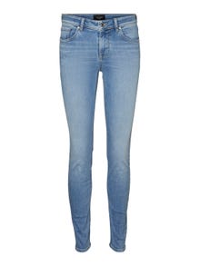 Vero Moda VMLUX Mid Rise Slim Fit Jeans -Light Blue Denim - 10291118