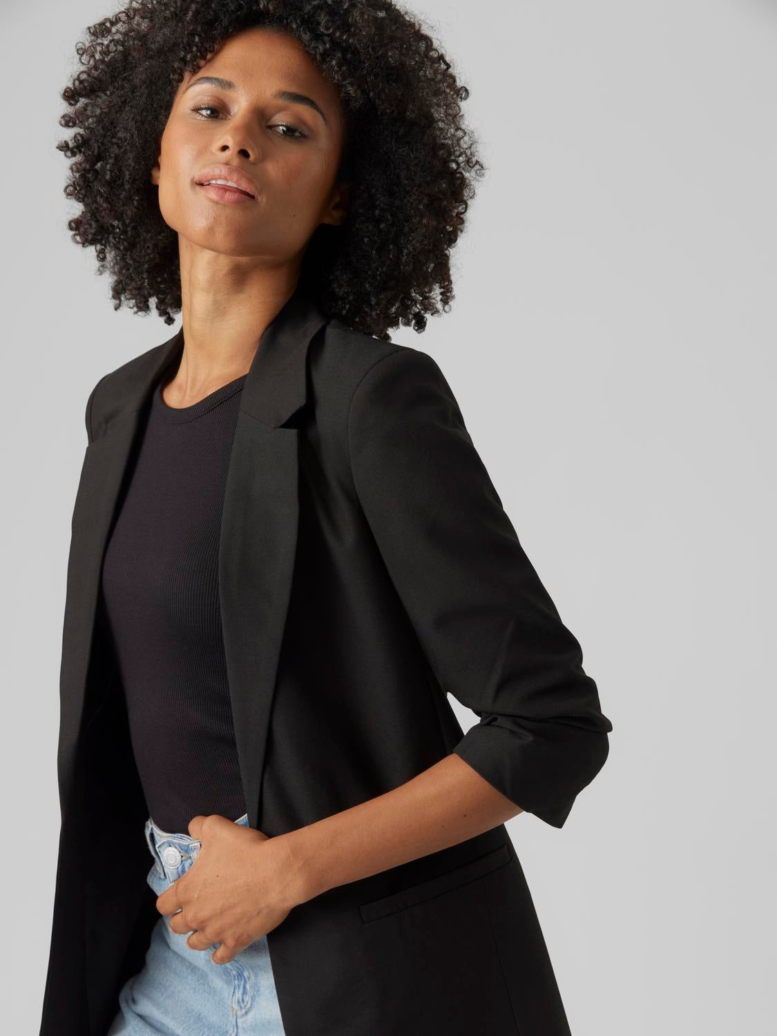 Black hotsell longline blazer