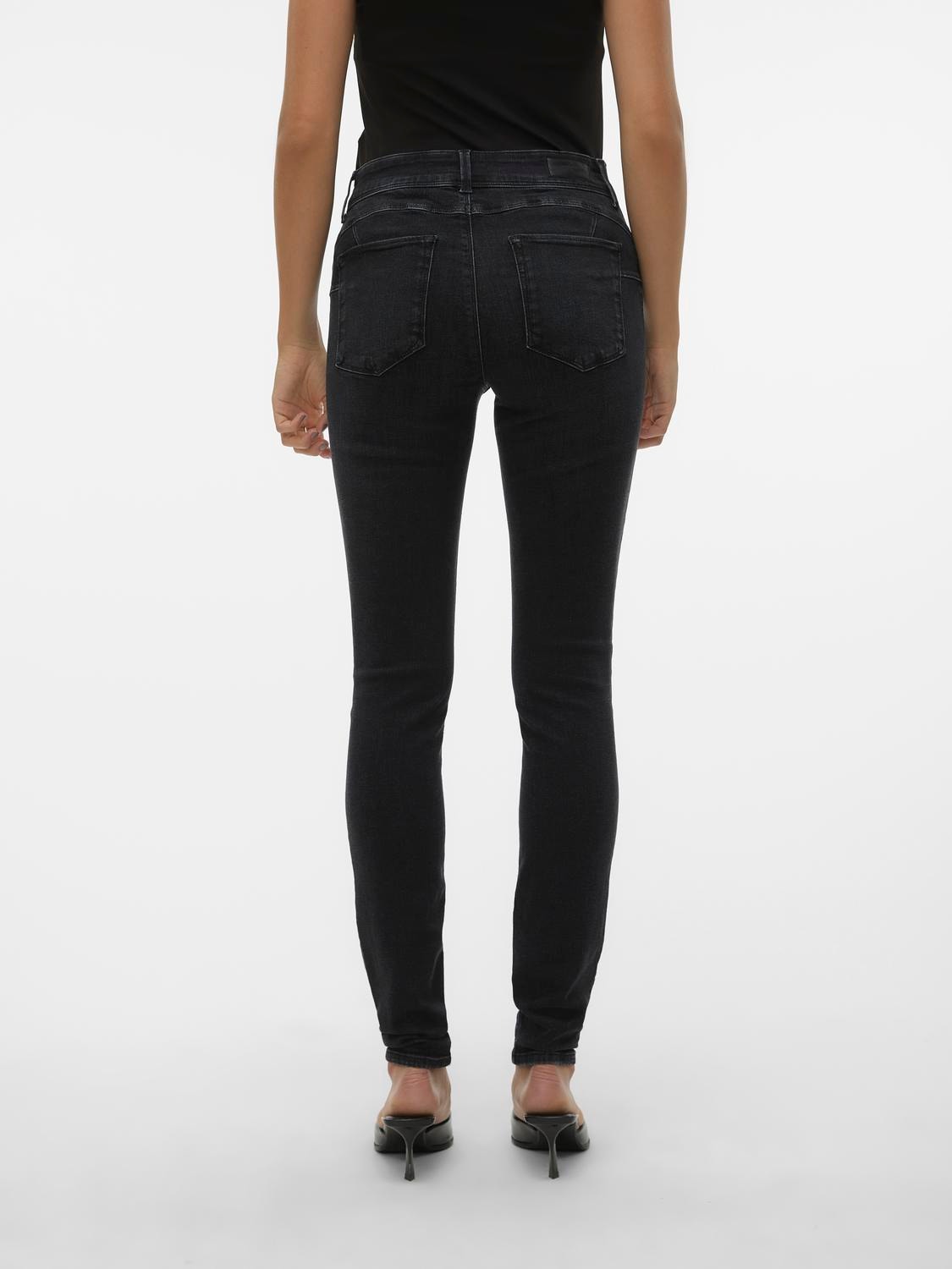 Vero Moda VMEMBRACE Mid rise Skinny fit Jeans -Black Denim - 10291171