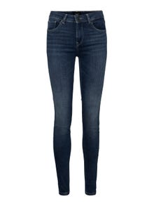 Vero Moda VMLUX Mid Rise Slim Fit Jeans -Medium Blue Denim - 10291174