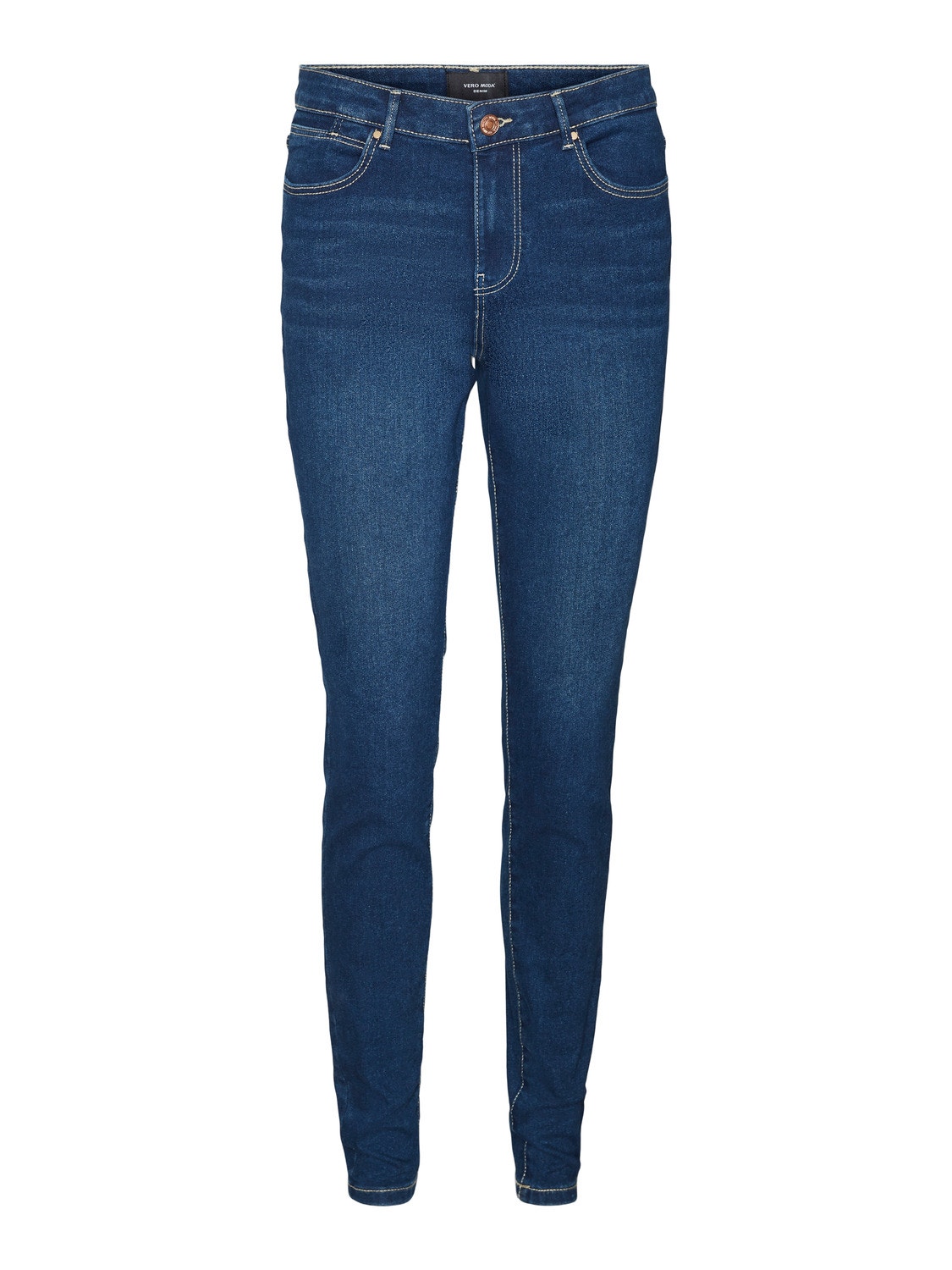 Vero Moda VMJUNE Krój slim Jeans -Dark Blue Denim - 10291274