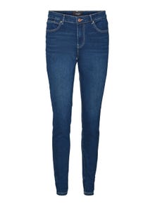 Vero Moda VMJUNE Mid Rise Slim Fit Jeans -Dark Blue Denim - 10291274