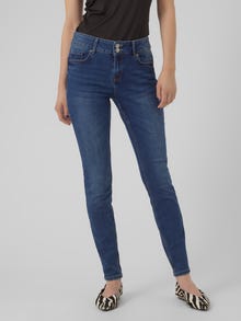 Vero Moda VMKIMMI Normaali vyötärö Slim fit Farkut -Dark Blue Denim - 10291333