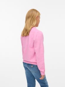 Vero Moda Tavapärane lõige Ümmargune kaelus Juunior Soonikuga mansetid Pullover -Fuchsia Pink - 10291741