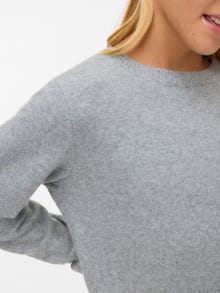 Vero Moda Tavapärane lõige Ümmargune kaelus Juunior Soonikuga mansetid Pullover -Light Grey Melange - 10291741