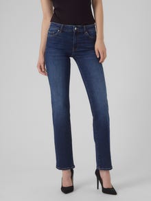 Vero Moda VMDAF Mid Rise Gerade geschnitten Jeans -Dark Blue Denim - 10291848