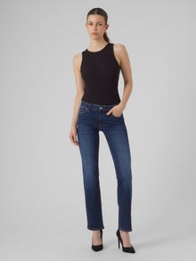 Vero Moda VMDAF Mid Rise Gerade geschnitten Jeans -Dark Blue Denim - 10291848