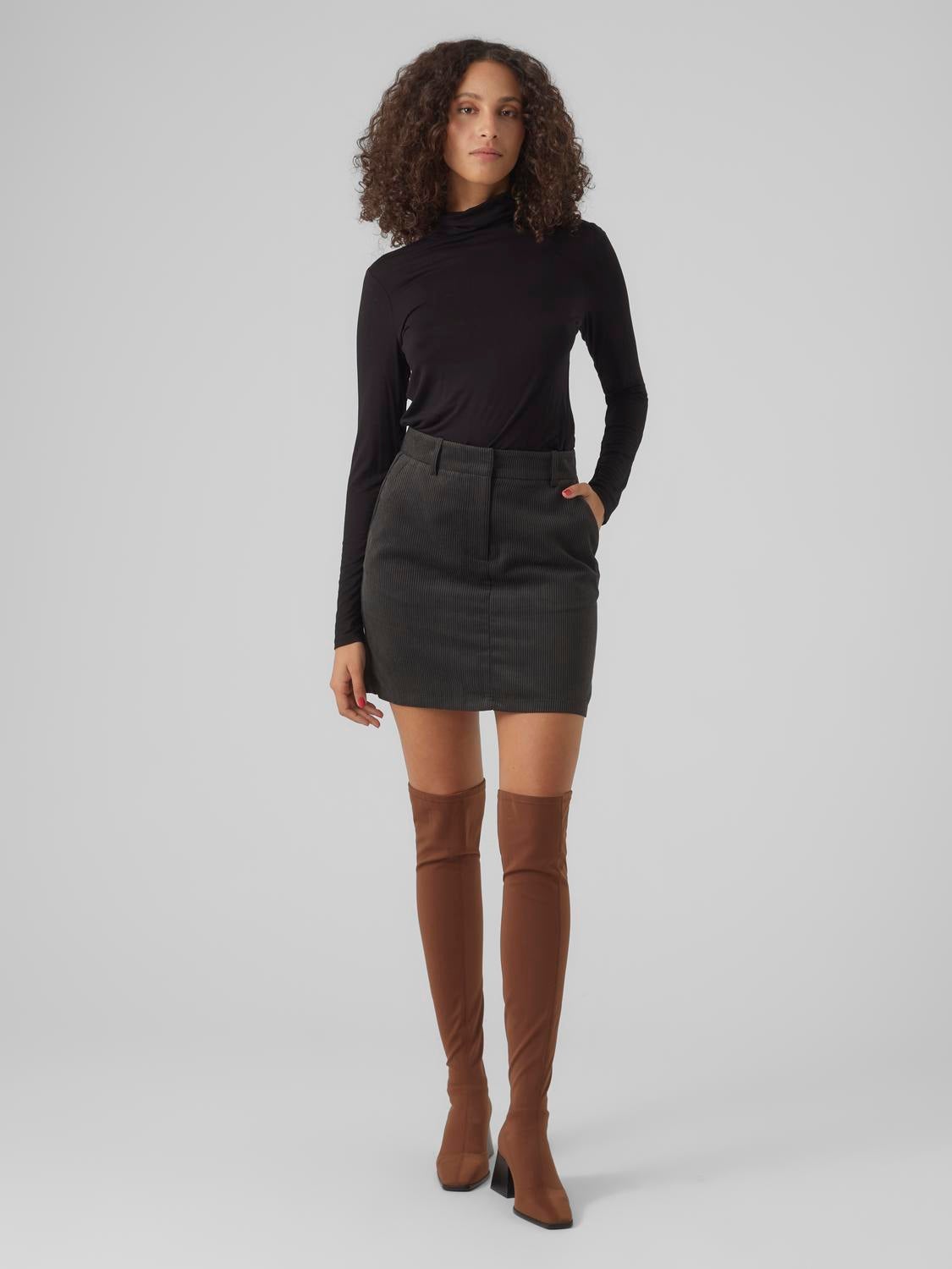 High waist rok online zwart