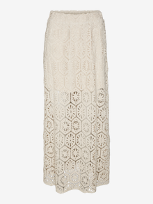 Vero Moda VMSUNSHINE High waist Long Skirt -Oatmeal - 10292343