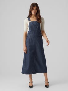 Vero Moda VMZELINE Lang kjole -Dark Blue Denim - 10292462