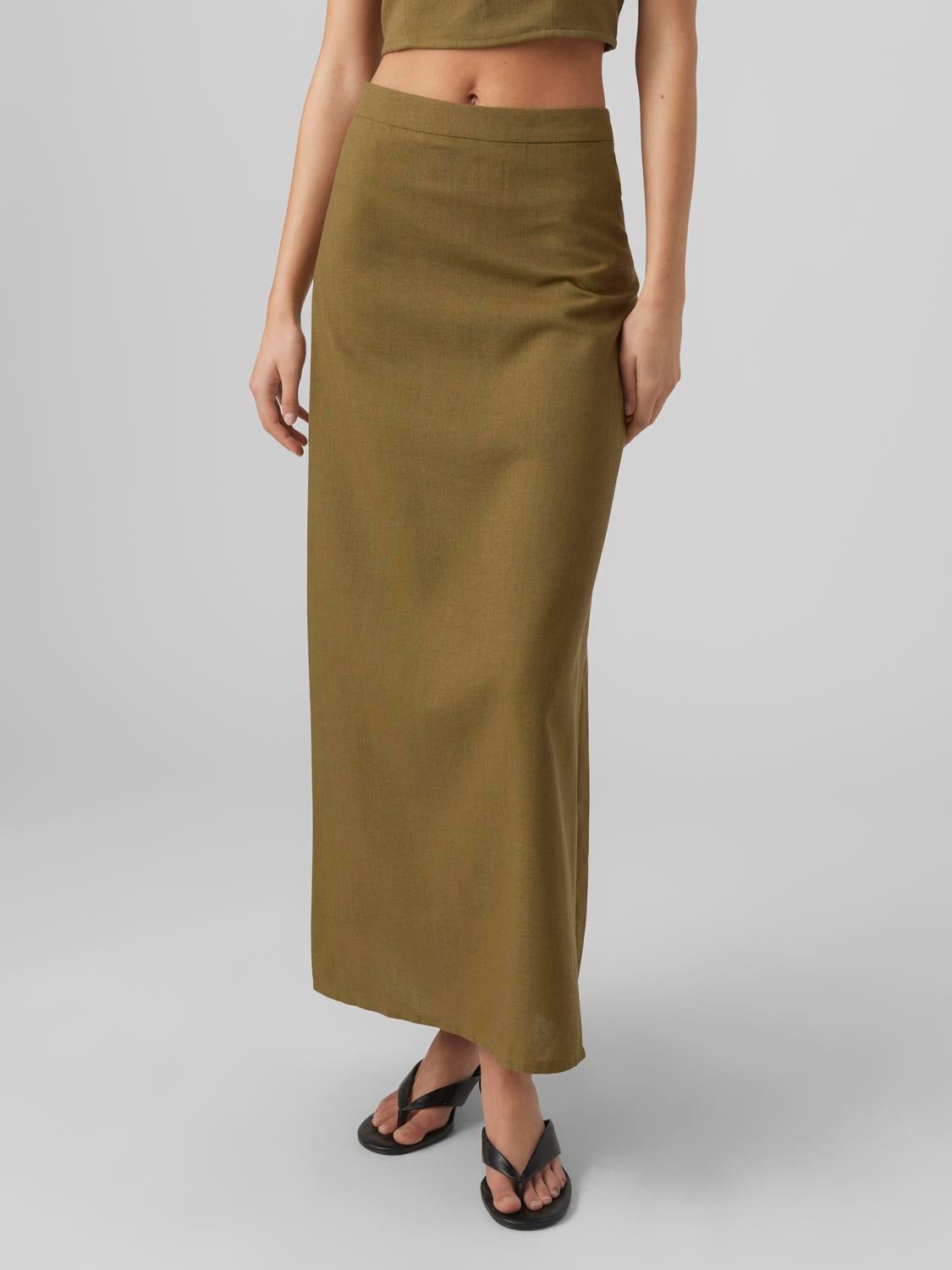 Long khaki 2025 skirts yellow