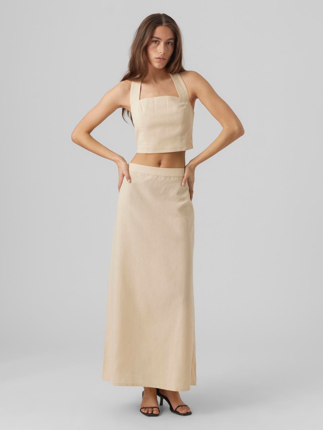 Vero Moda VMMATHILDE Long Skirt -Semolina - 10292477