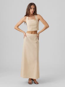 Vero Moda VMMATHILDE Low waist Long skirt -Semolina - 10292477
