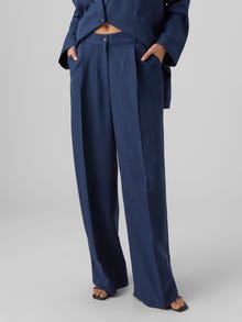 Vero Moda VMMATHILDE High rise Trousers -Navy Blazer - 10292520