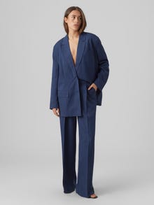 Vero Moda VMMATHILDE High rise Trousers -Navy Blazer - 10292520