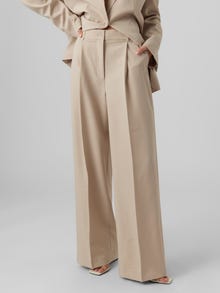 Vero Moda VMMATHILDE High rise Trousers -Semolina - 10292520