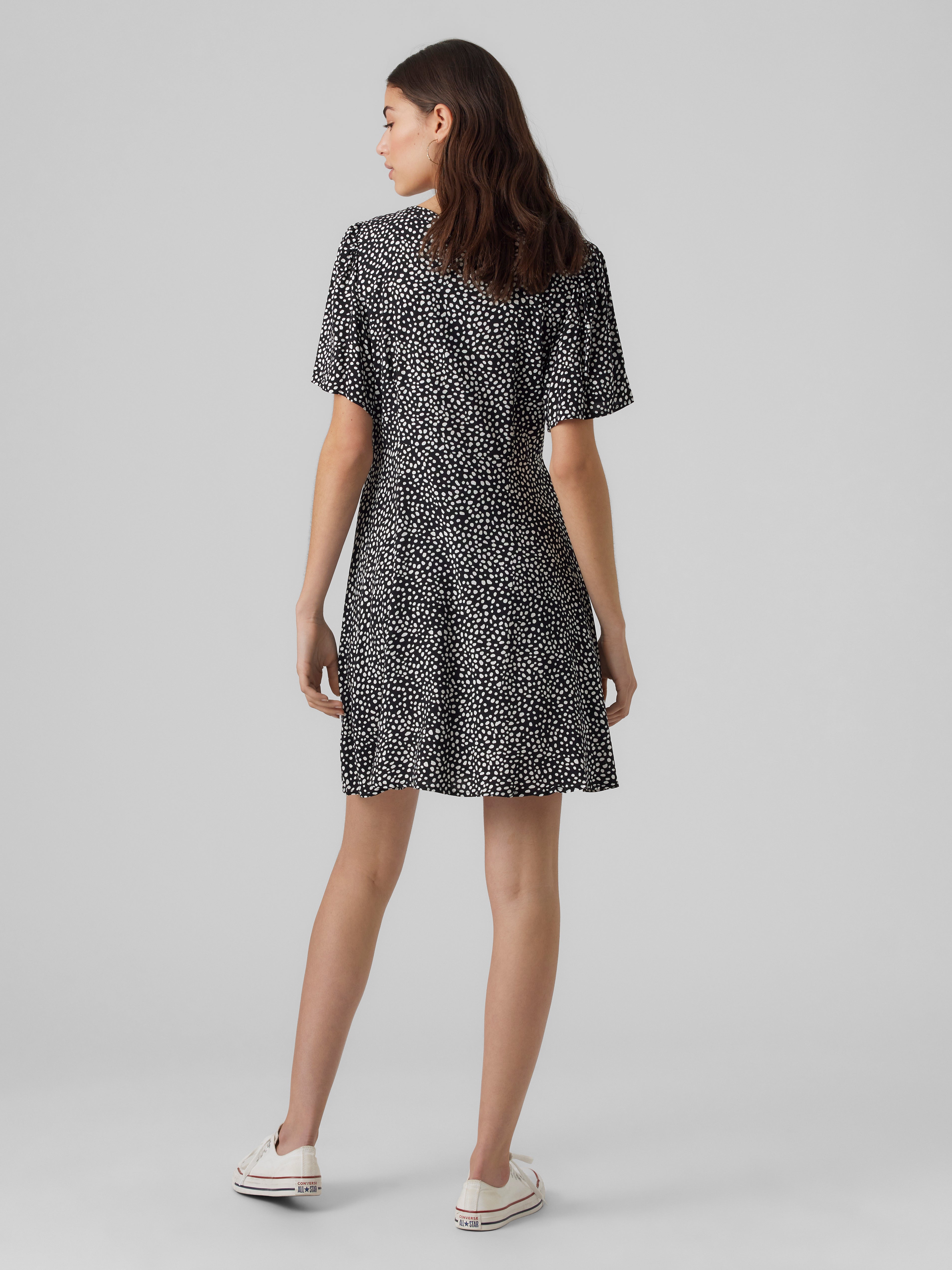 Robe Courte Femme VERO MODA Vmallison - Col En V, Manches Longues - Style Décontracté Chic