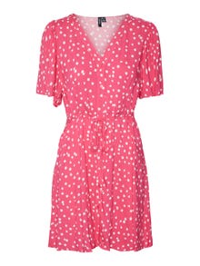 Vero Moda VMALBA Kort klänning -Pink Yarrow - 10292845