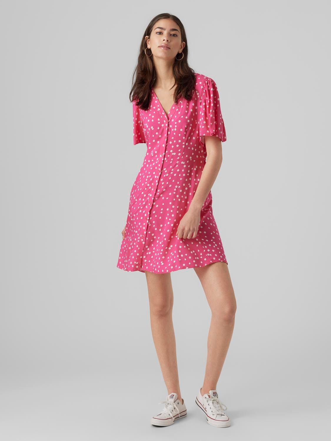 Vero Moda VMALBA Korte jurk -Pink Yarrow - 10292845
