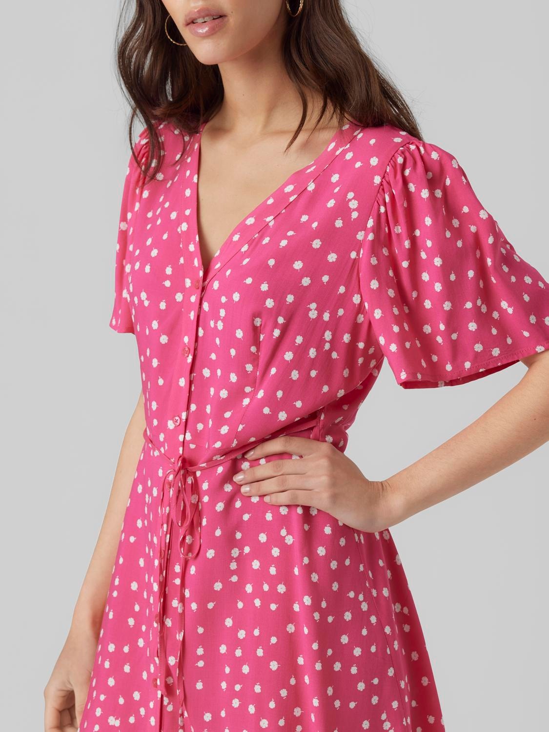 Vero Moda VMALBA Kurzes Kleid -Pink Yarrow - 10292845