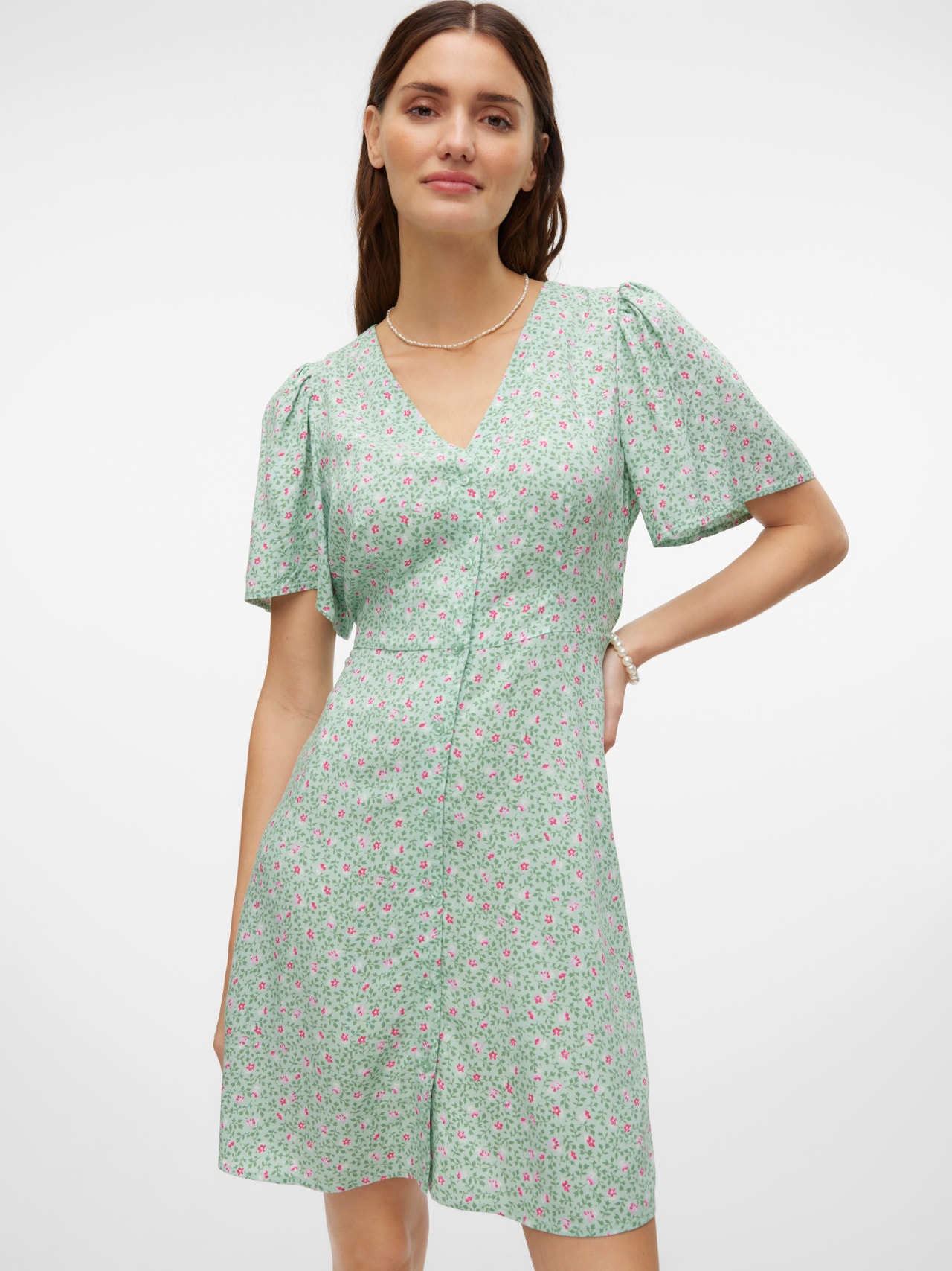 Vero Moda VMALBA Kort kjole -Silt Green - 10292845