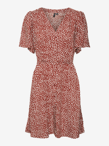 Vero Moda VMALBA Trumpa suknelė -Fired Brick - 10292845