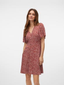 Vero Moda VMALBA Trumpa suknelė -Fired Brick - 10292845