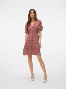 Vero Moda VMALBA Trumpa suknelė -Fired Brick - 10292845