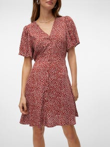 Vero Moda VMALBA Trumpa suknelė -Fired Brick - 10292845