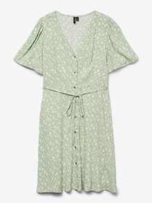 Vero Moda VMALBA Kort klänning -Reseda - 10292845