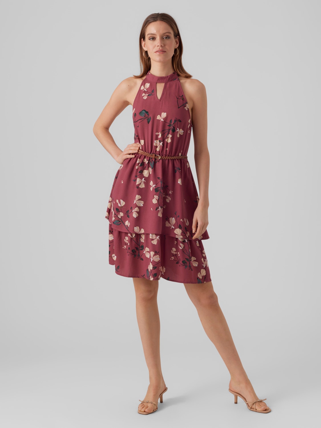 Vero Moda VMNEWHALLIE Krótka sukienka -Dry Rose - 10293229