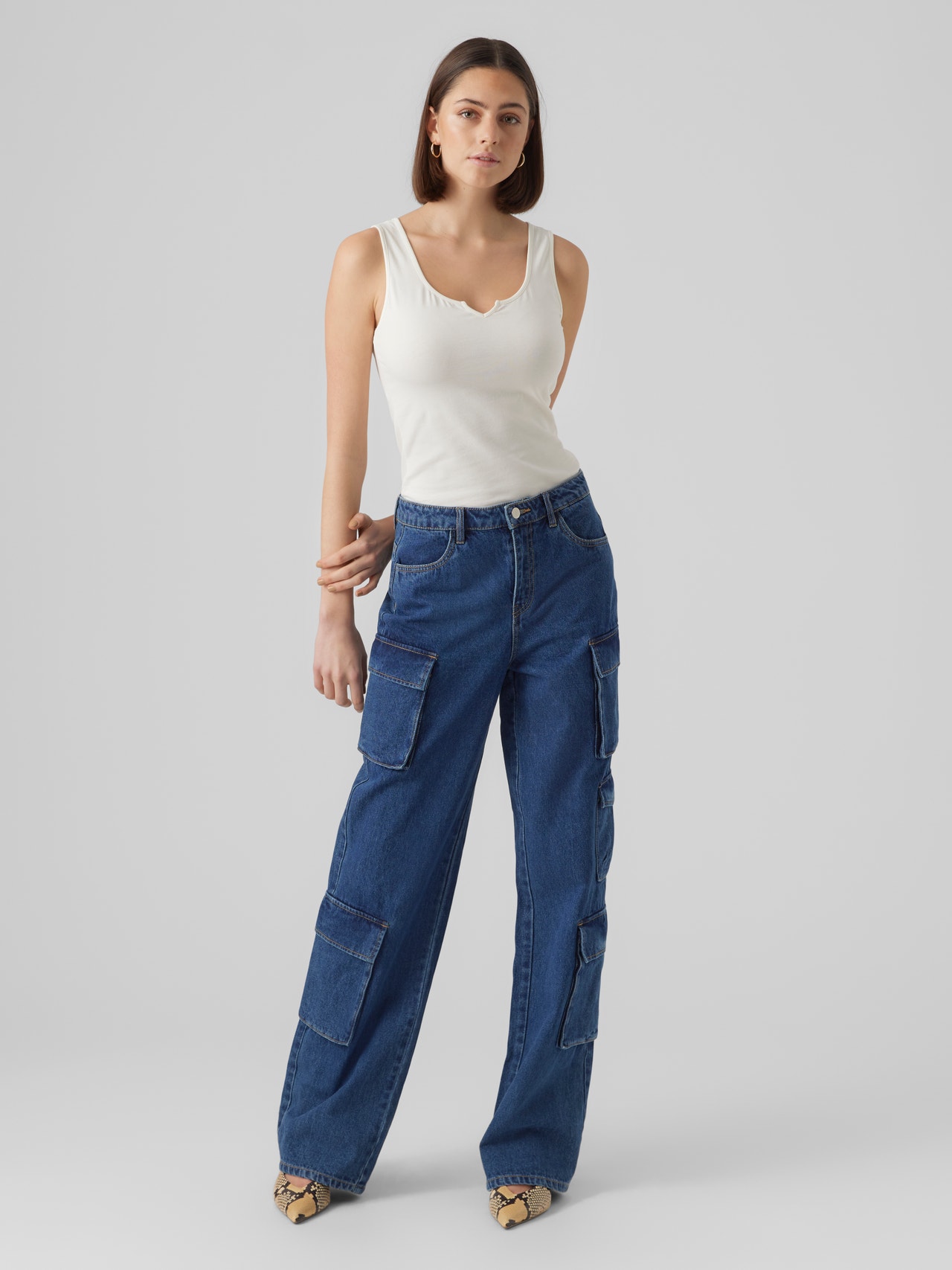 Vero Moda VMALEXA Taille moyenne Wide Fit Jeans -Medium Blue Denim - 10293325