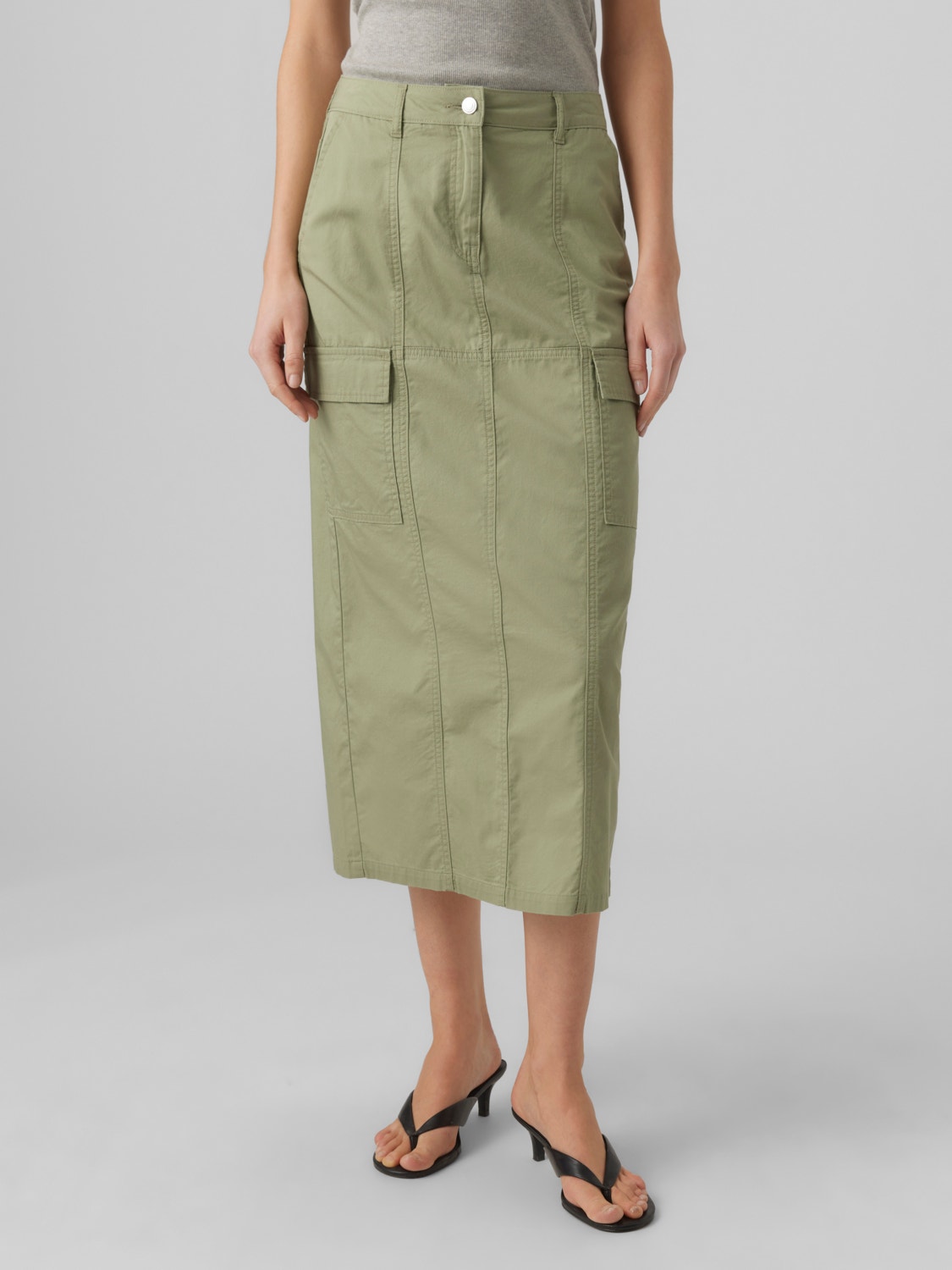 Vero Moda VMBELLAEVA Mid waist Long Skirt -Laurel Oak - 10293507