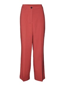 Vero Moda VMCIFFANY Normal rise Trousers -Mineral Red - 10293688