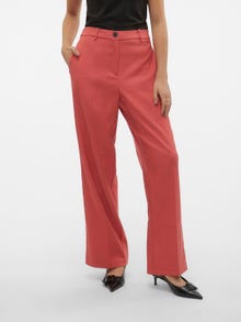 Vero Moda VMCIFFANY Normal rise Trousers -Mineral Red - 10293688
