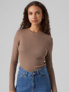 Vero Moda VMROMA T-Shirt -Brown Lentil - 10293830