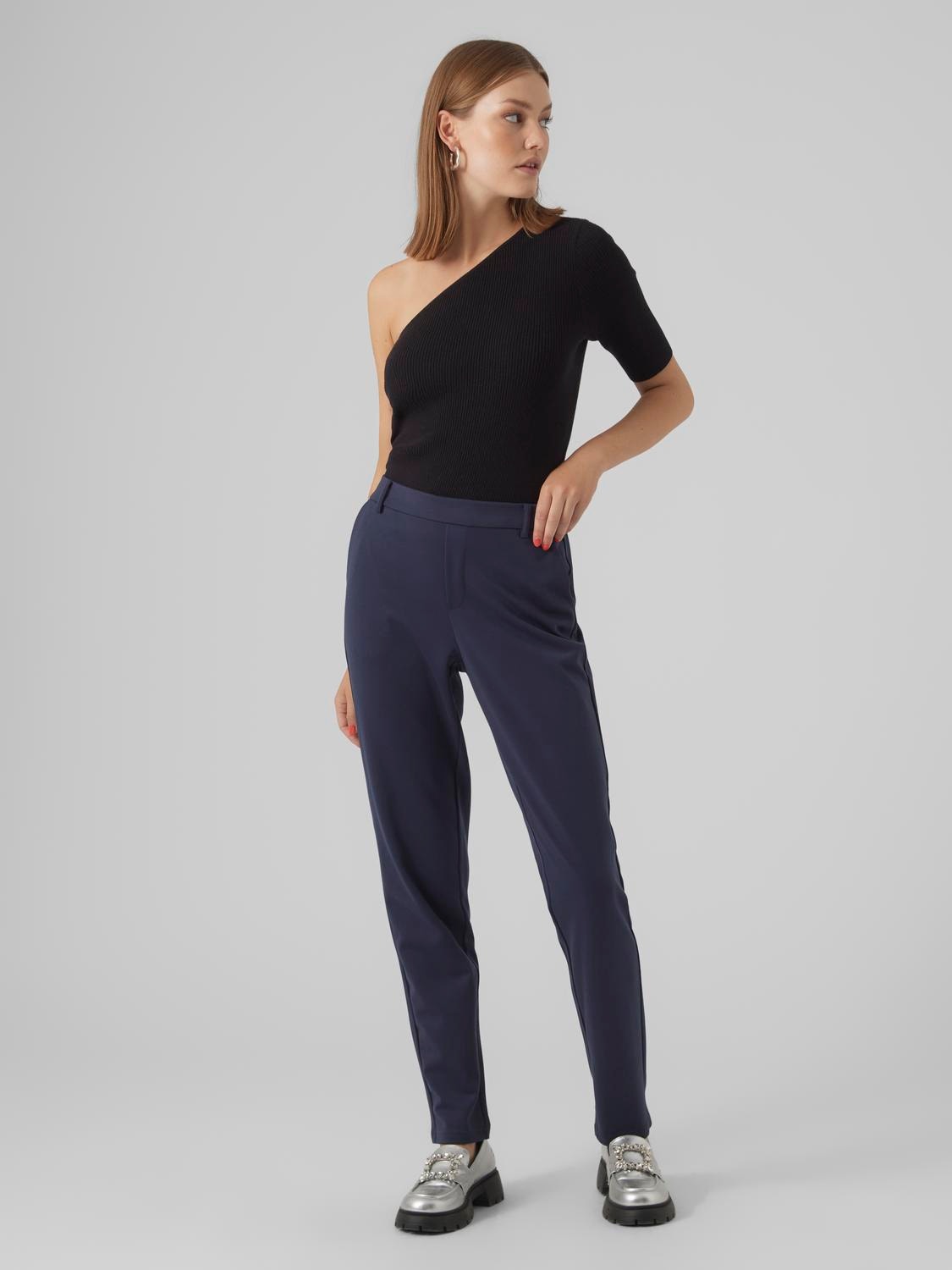 Vero Moda VMLUCCA Taille moyenne Pantalons -Navy Blazer - 10294112