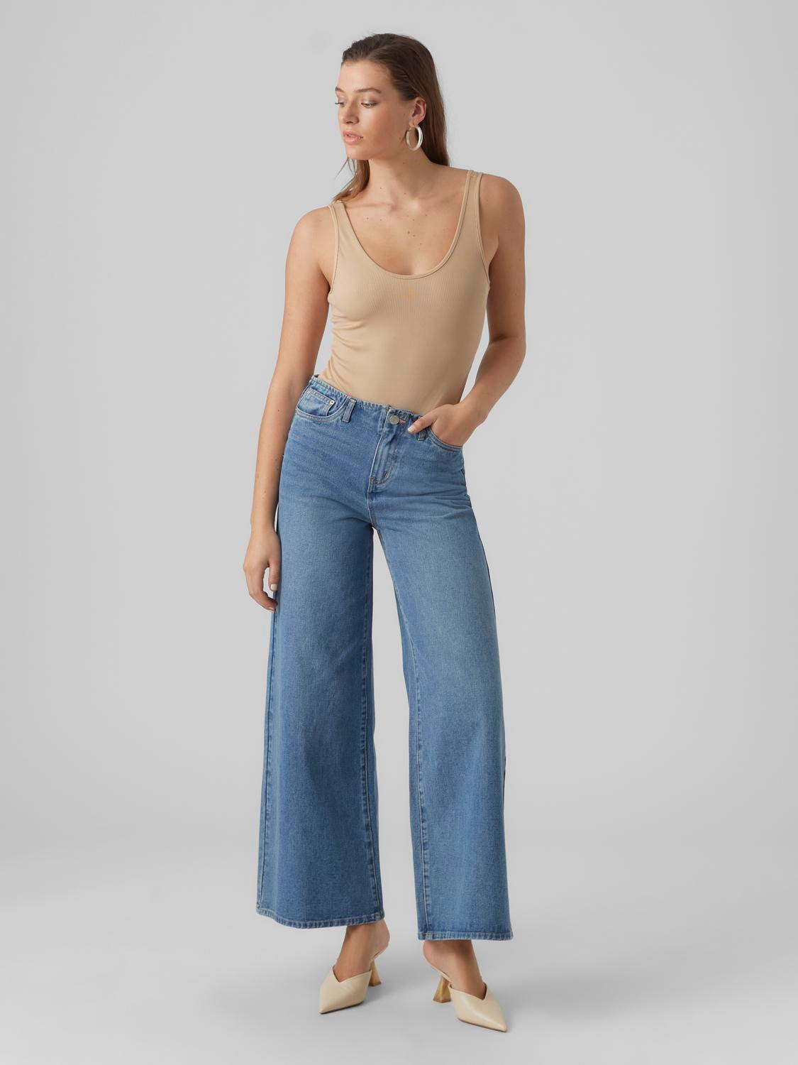 Vero Moda VMANNET Mid rise Wide fit Jeans -Medium Blue Denim - 10294178