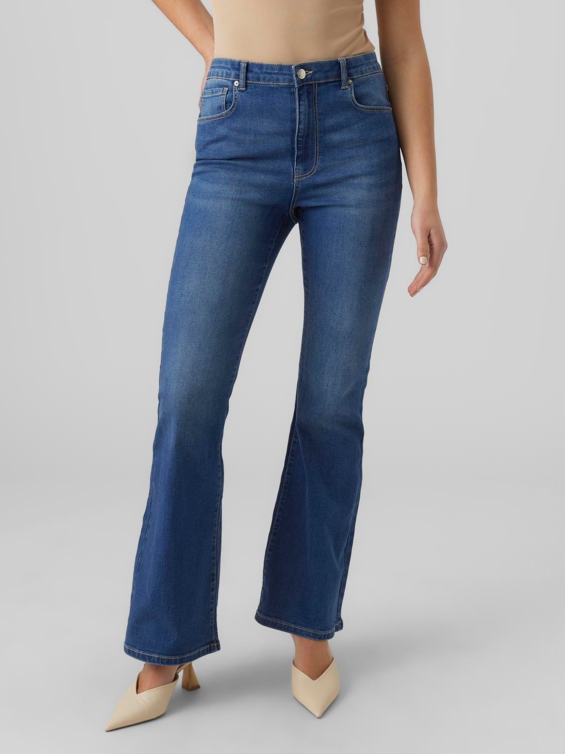 Vero Moda VMSELINA Flared fit Jeans -Medium Blue Denim - 10294195