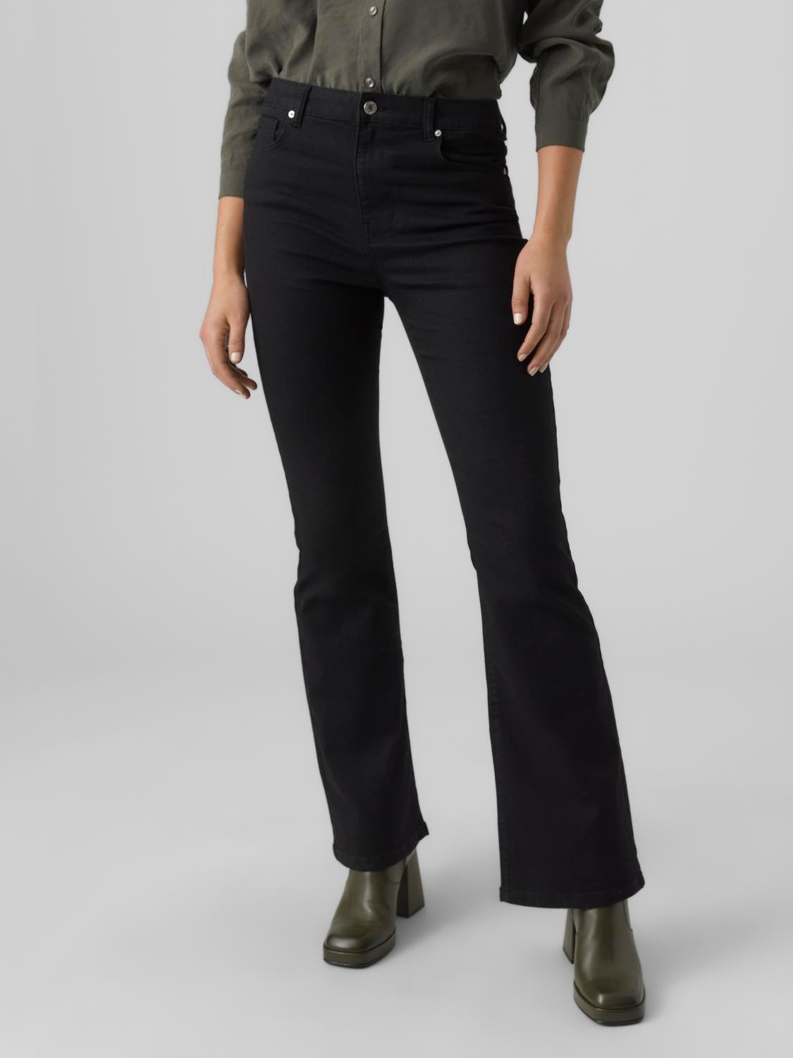 Vero Moda VMSELINA Utsvängd passform Jeans -Black Denim - 10294197