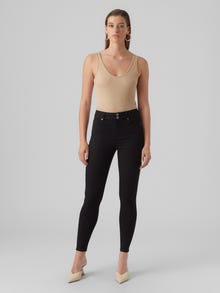 Vero Moda VMSOPHIA Korkea vyötärö Slim fit Farkut -Black Denim - 10294199