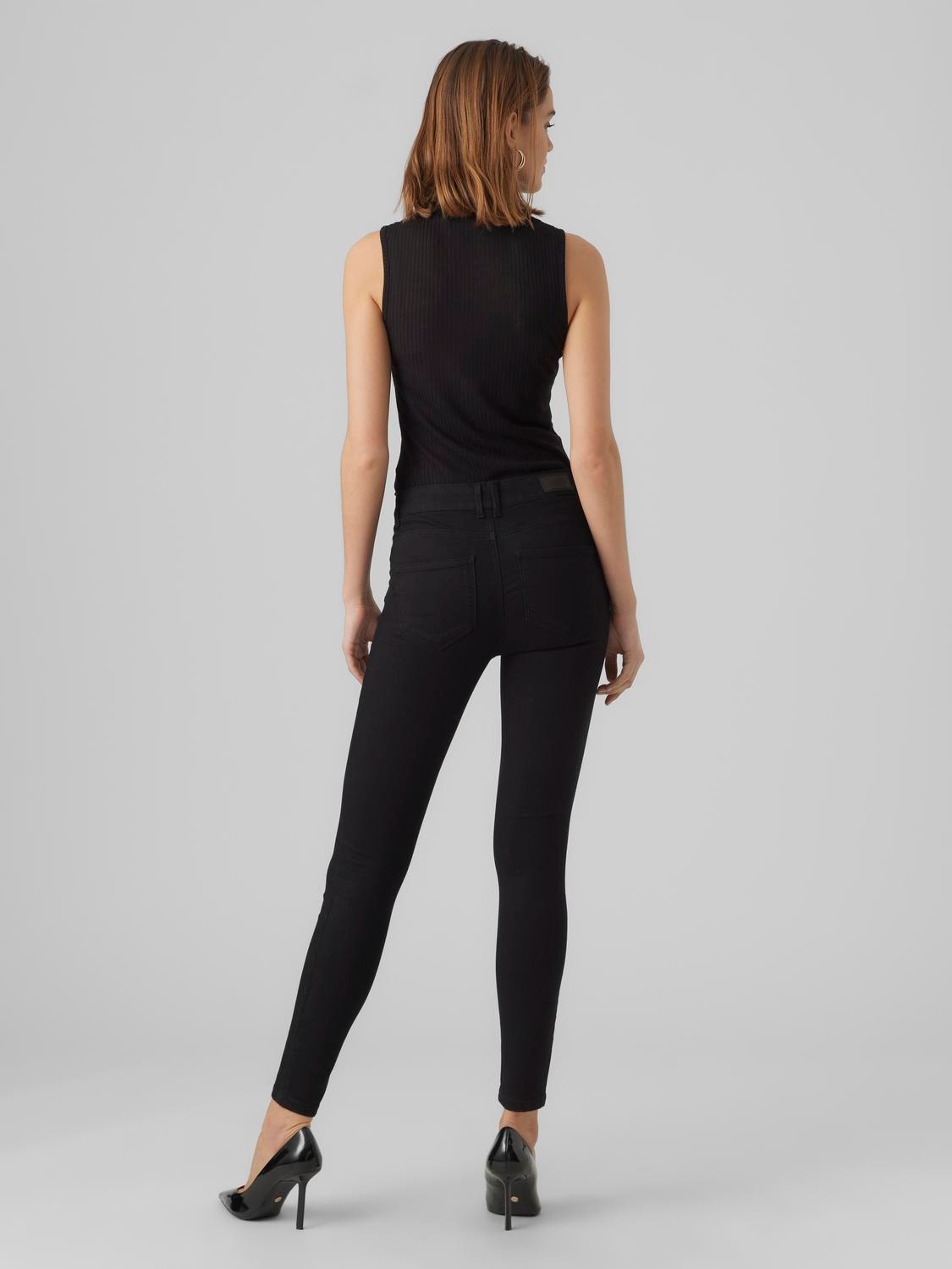 Vero Moda VMSELA Krój slim Jeans -Black Denim - 10294201