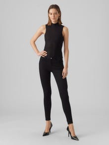 Vero Moda VMSELA Mid Rise Slim Fit Jeans -Black Denim - 10294201