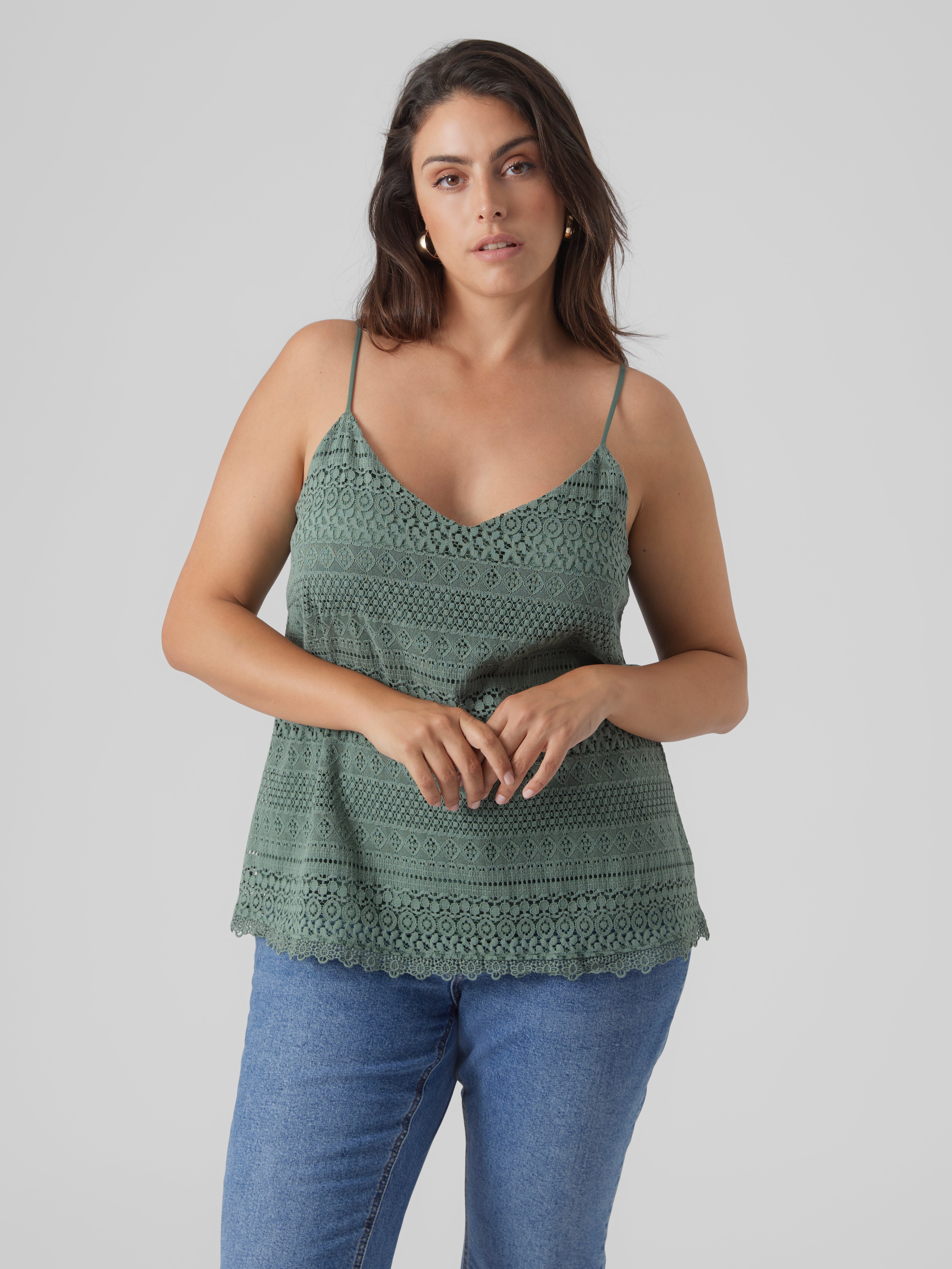 VERO MODA Vmlulu - Camiseta De Tirantes Larga Para Mujer JRS Ga Noos, Gray Mist, M