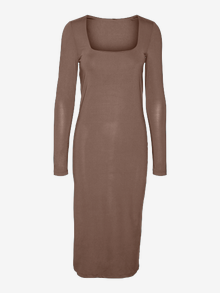 Vero Moda VMBIANCA Lang kjole -Brown Lentil - 10294322